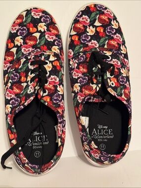 Disney Floral Canvas Kids Sneakers - Black, Red, Purple, White
